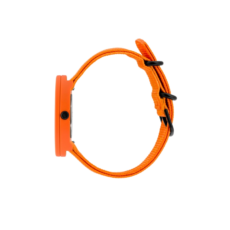 Picto - Gebranntes gelbes Zifferblatt mit gebranntem orangefarbenem Armband - 40 mm